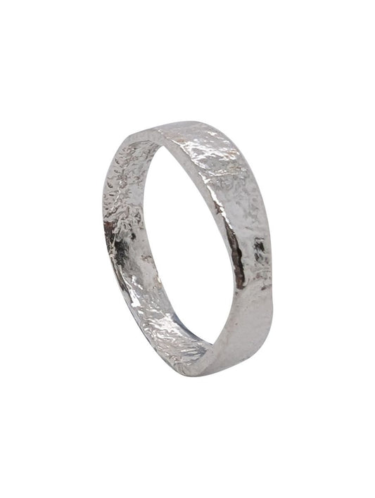 BD Sterling Silver Flat Dimpled Ring
