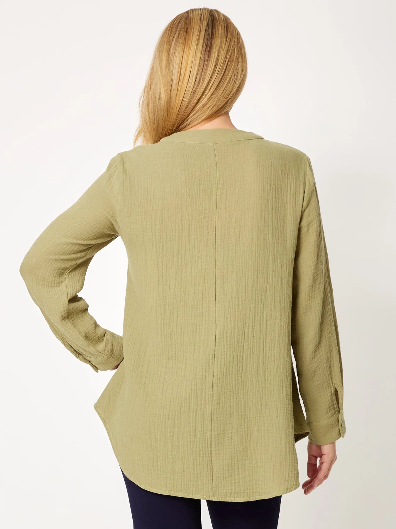 Cordelia St Bubble Cotton Button Shirt - Khaki