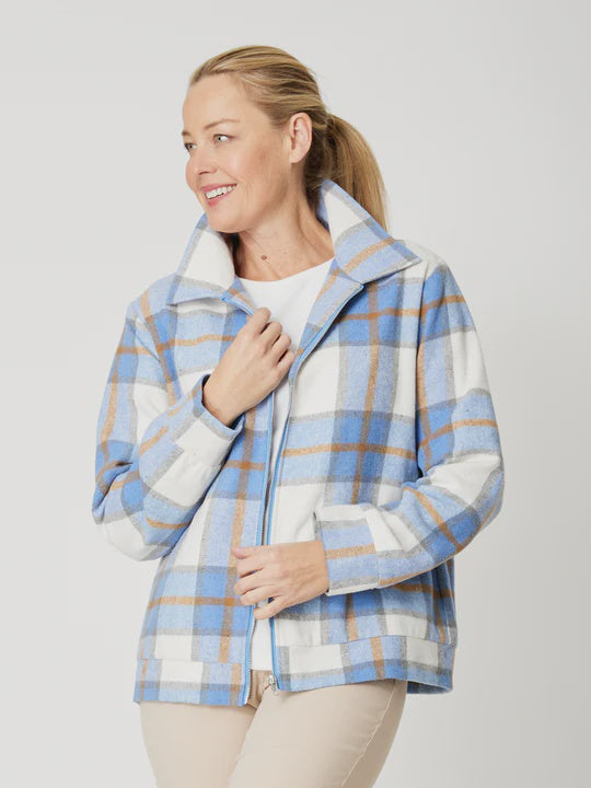 Luna Sky Check Jacket - Blue