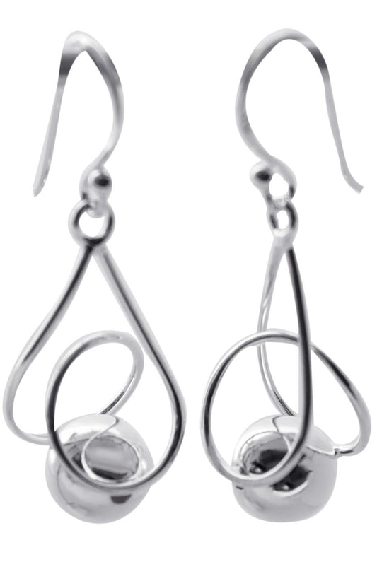BD Sterling Silver Twist & Ball Earrings
