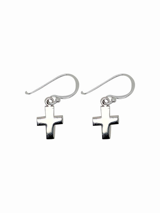 BD Sterling Silver Little Cross Earrings