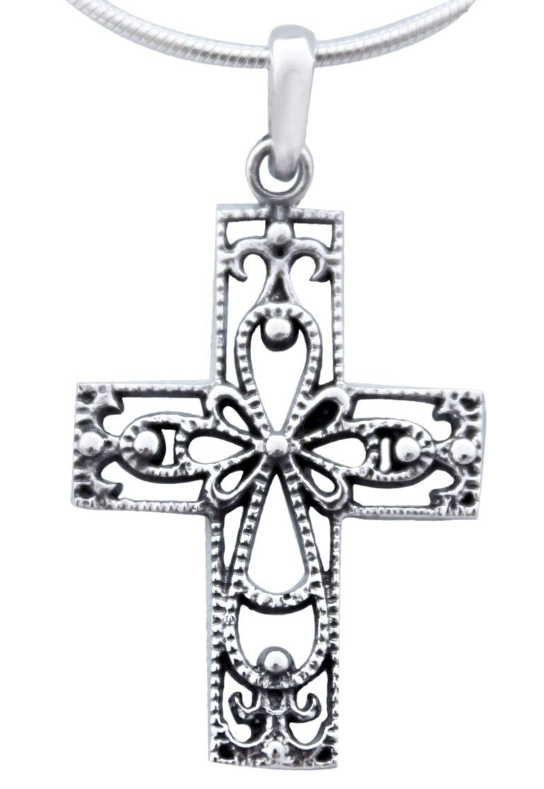 BD Sterling Silver Filigree Cross Pendant