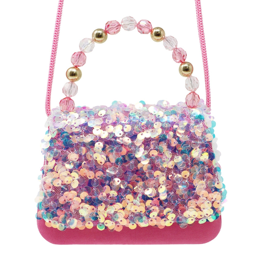 Pink Poppy Mermaid Flip Sequin Handbag