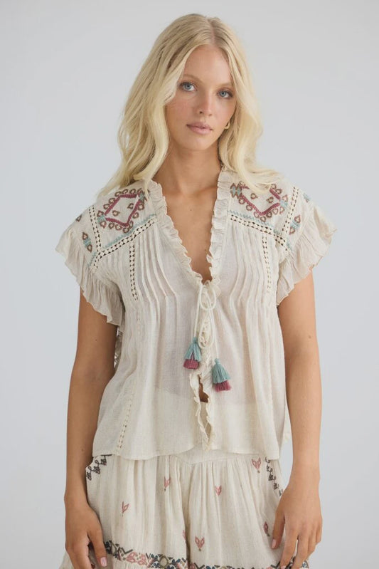 Tailsman Ithika Tie Top Light Natural