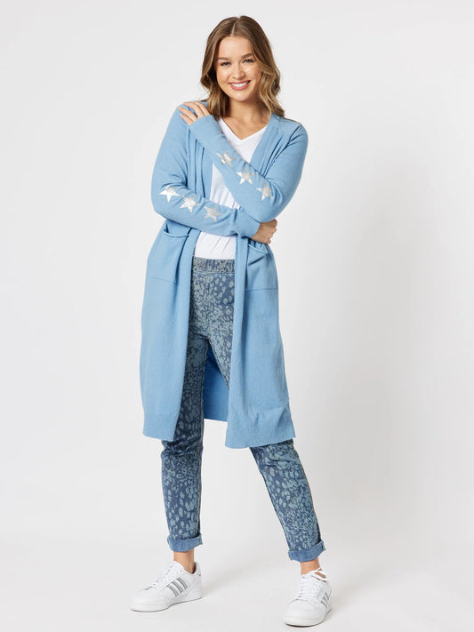 Threadz Superstar Longline Cardigan Powder