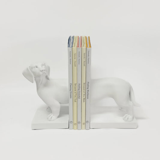 Coast To Coast Woof Woof Set Of 2 Book Ends White