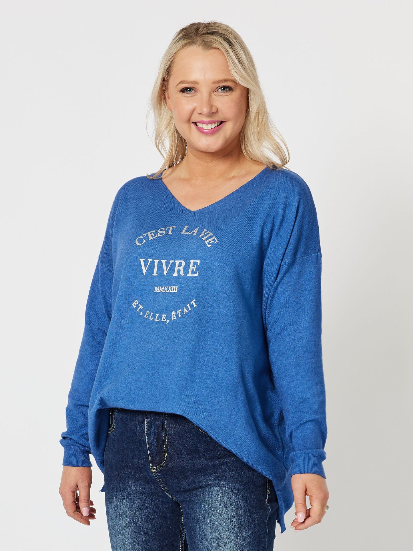 Threadz Cest La Vie Sweat - Sapphire