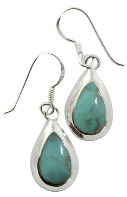 BD Sterling Silver & Turquoise Teardop Earrings