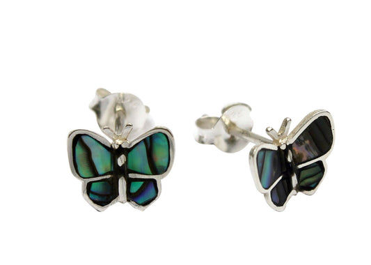 BD Sterling Silver Paua Butterfly Studs