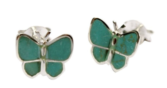 BD Sterling Silver Turquoise Butterfly Studs