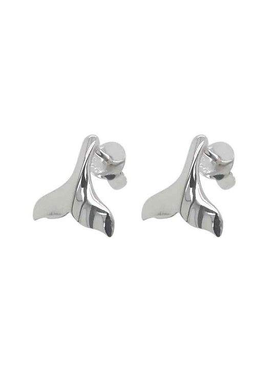 BD Sterling Silver Mini Whale Tail Studs