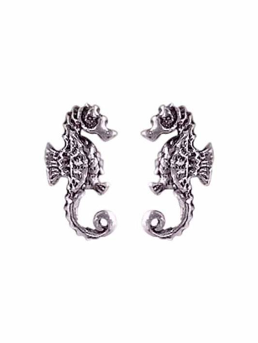 BD Sterling Silver Oxidised Seahorse Studs