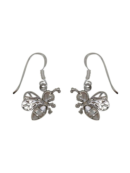 BD Sterling Silver & Mother of Pearl Bee Earrings