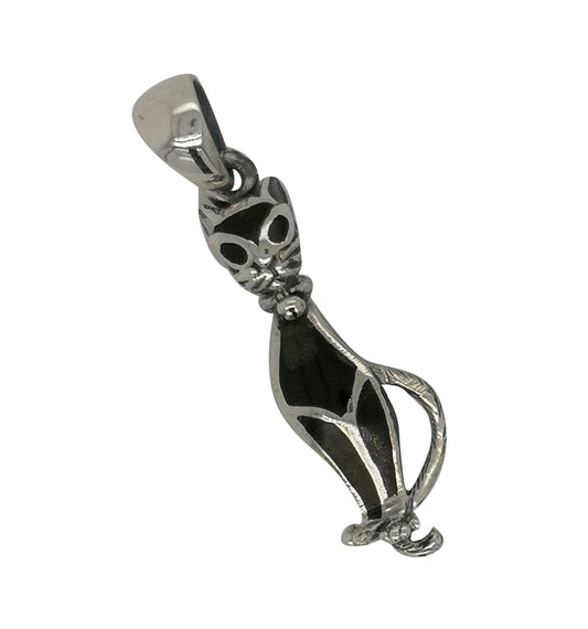 BD Sterling Silver Black Cat Pendant