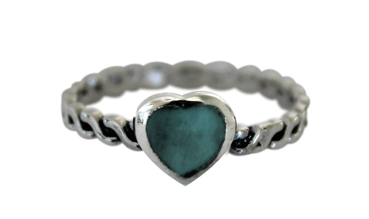 BD Sterling Silver & Turquoise Heart Ring