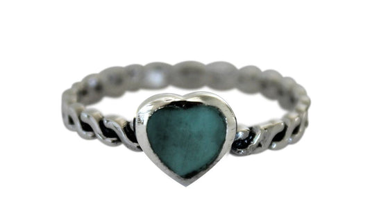 BD Sterling Silver & Turquoise Heart Ring