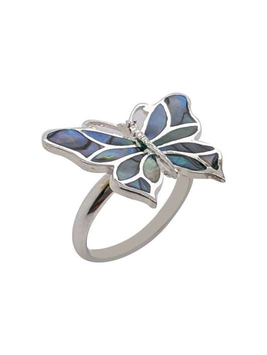 BD Sterling Silver Paua Butterfly Ring
