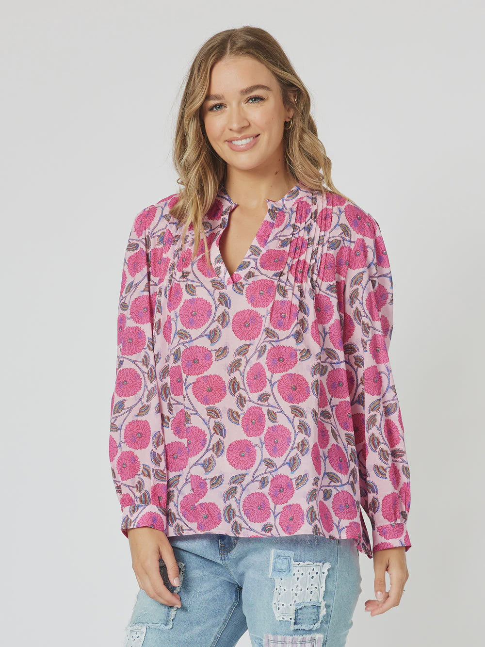 Threadz Getaway Tunic Hot Pink