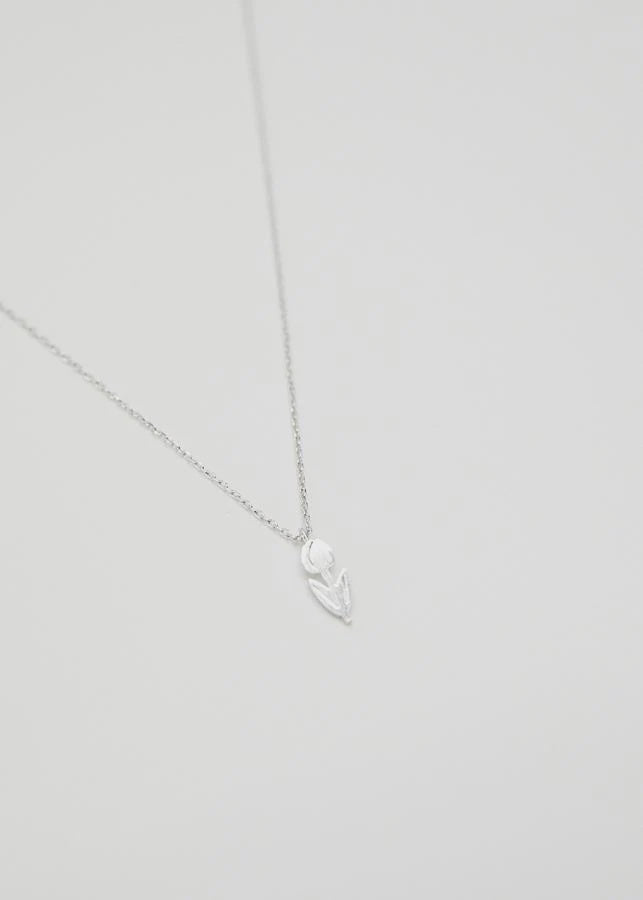 S+G Silver Tulip Stem Necklace