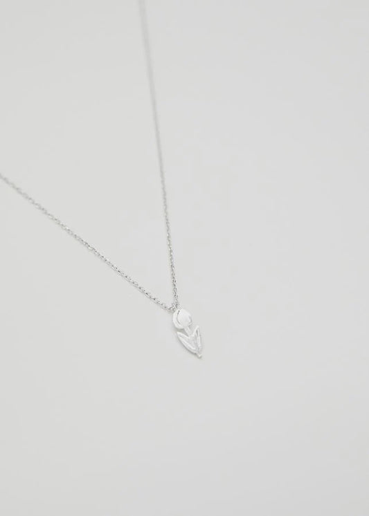 S+G Silver Tulip Stem Necklace