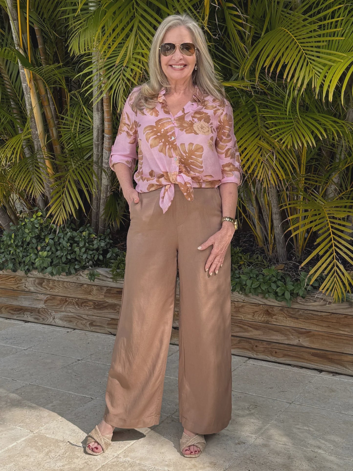 Gordon Smith Lino Wide Leg Pant Nutmeg