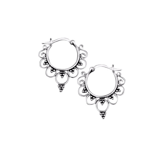 BD Sterling Silver Fine Filigree Hoops