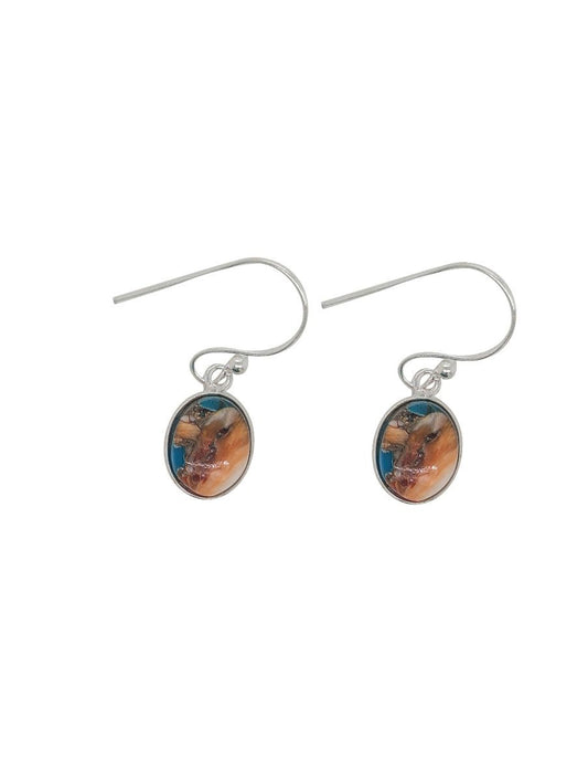 BD Sterling Silver Oval Orange Mohave Earings