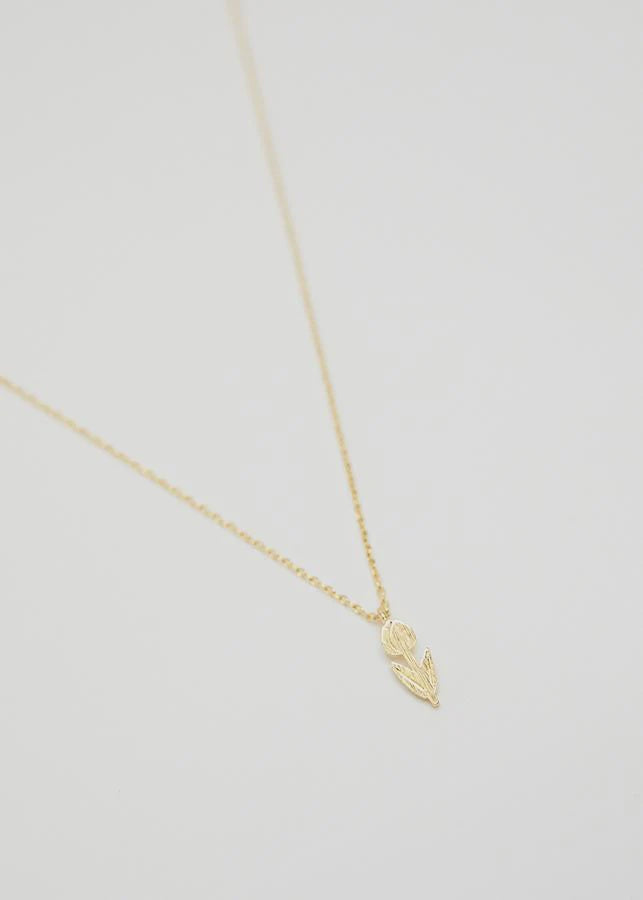 S+G Gold Tulip Stem Necklace