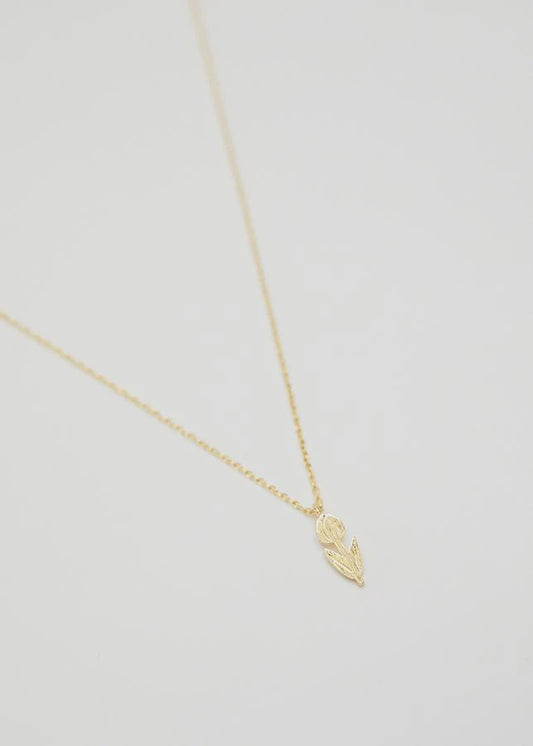 S+G Gold Tulip Stem Necklace