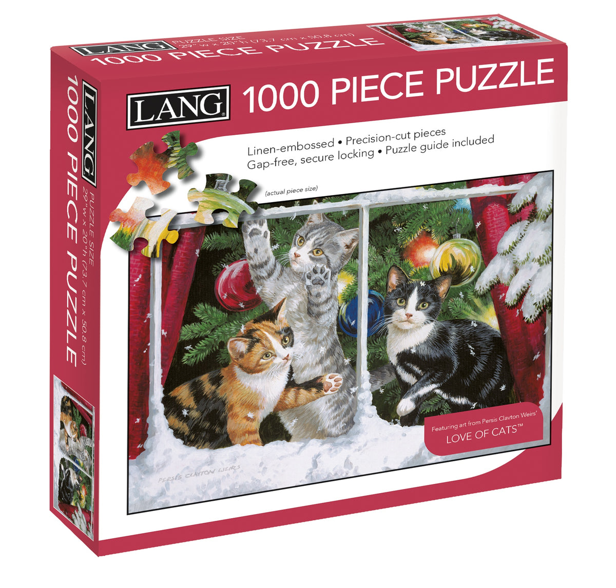 LANG Jigsaw Puzzle 1000pc - Kitten Christmas
