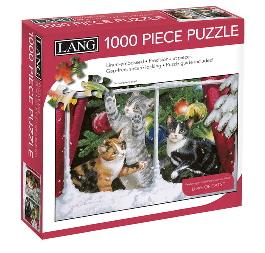 LANG Jigsaw Puzzle 1000pc - Kitten Christmas