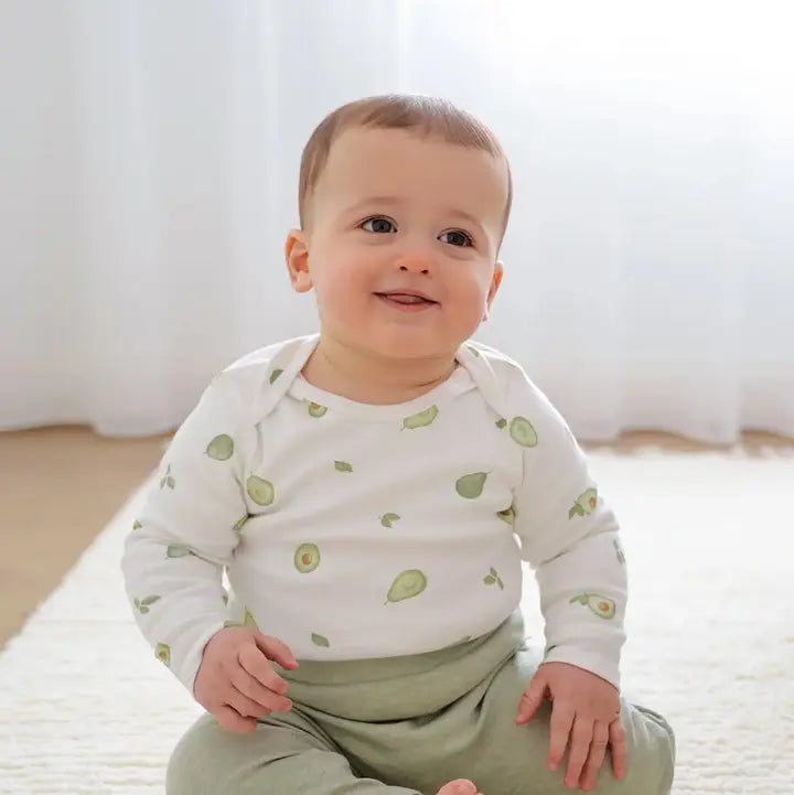 Lummi Organic Cotton Baby long Sleeve bodysuit - Avocados