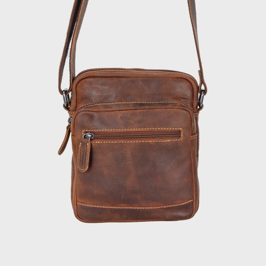 Greenwood Leather Vintage Messenger Bag - Dalton - Sandal