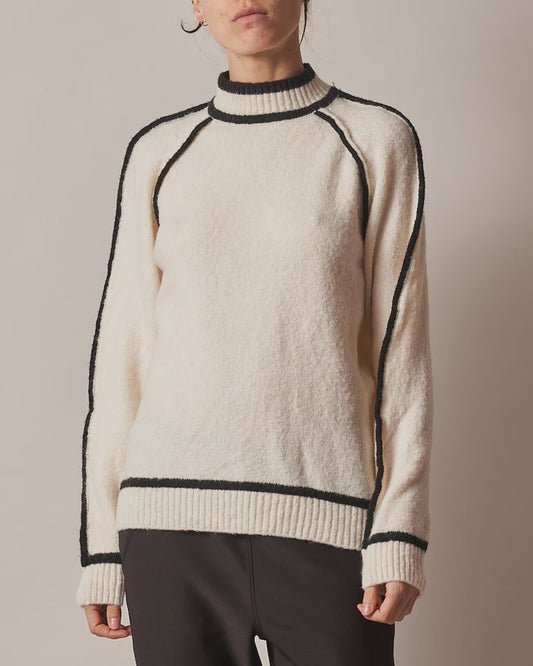 Cherrylane Stripe Trim Jumper - Beige