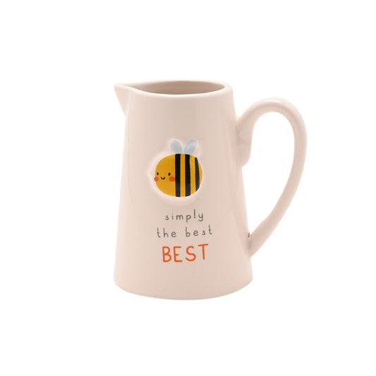 Love Life Embossed Ceramic Milk Jug