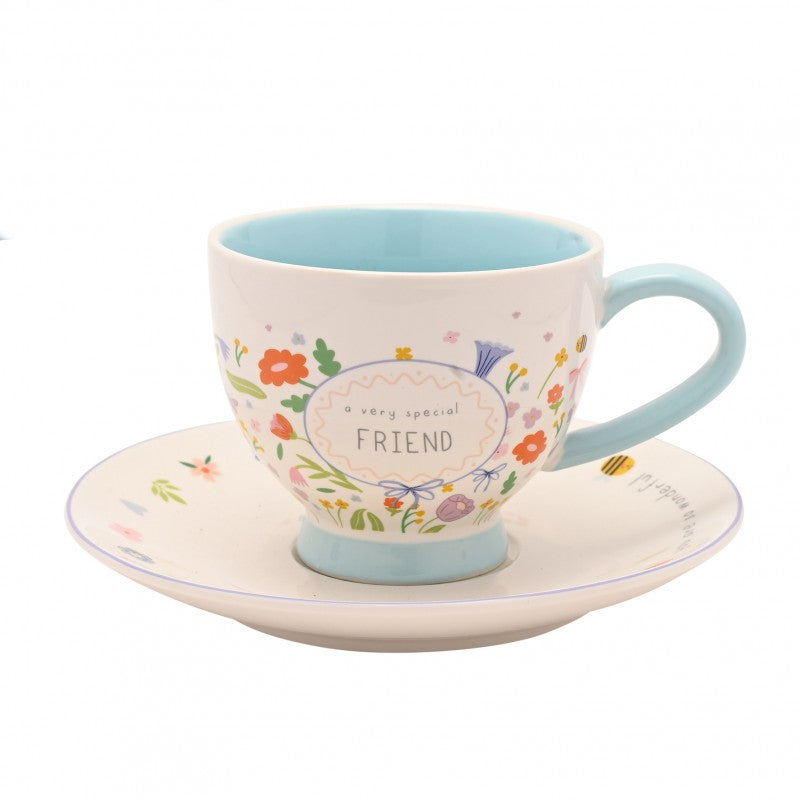 Love Life Ceramic Cup & Saucer