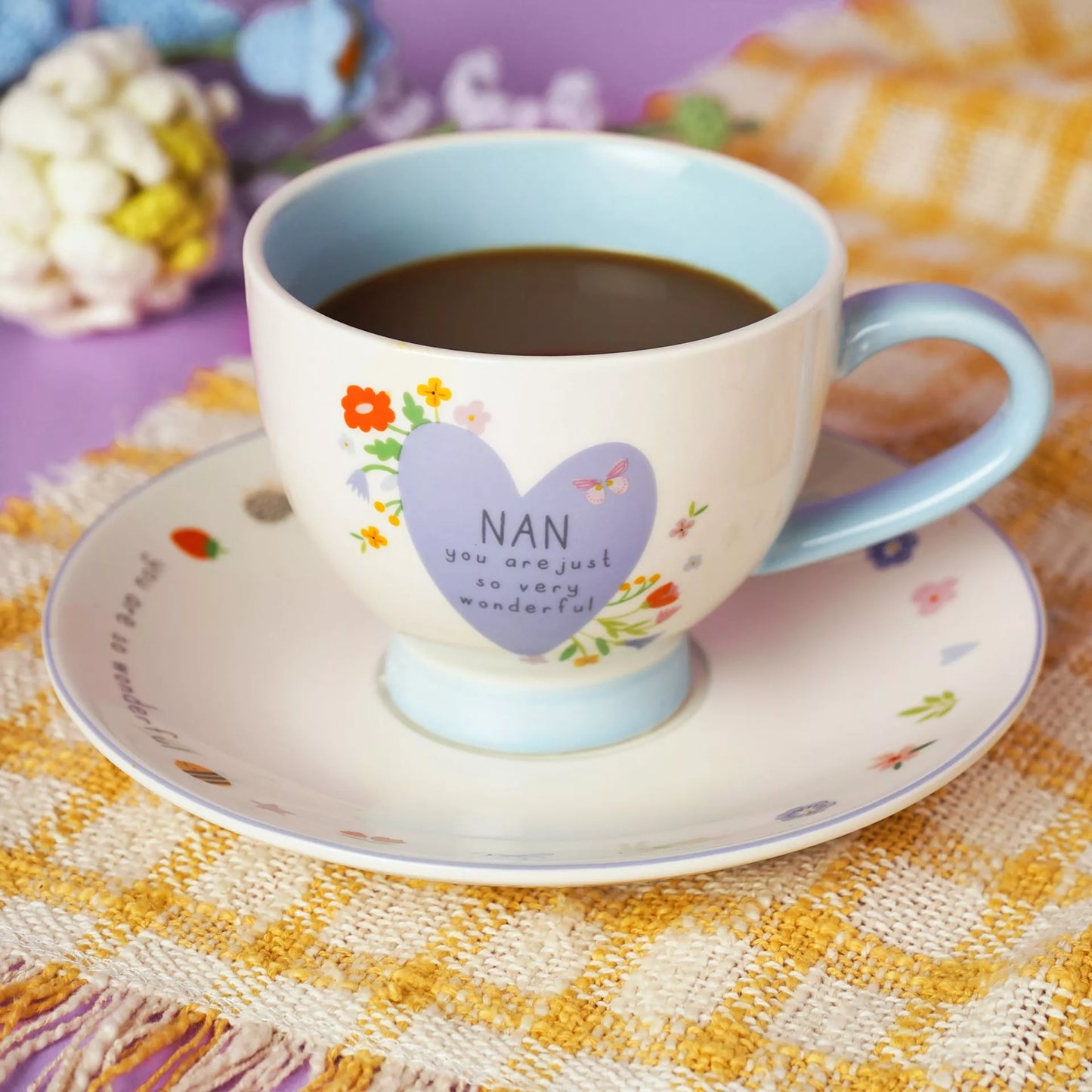 Love Life Ceramic Cup & Saucer