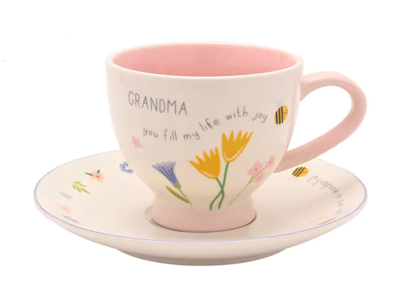 Love Life Ceramic Cup & Saucer