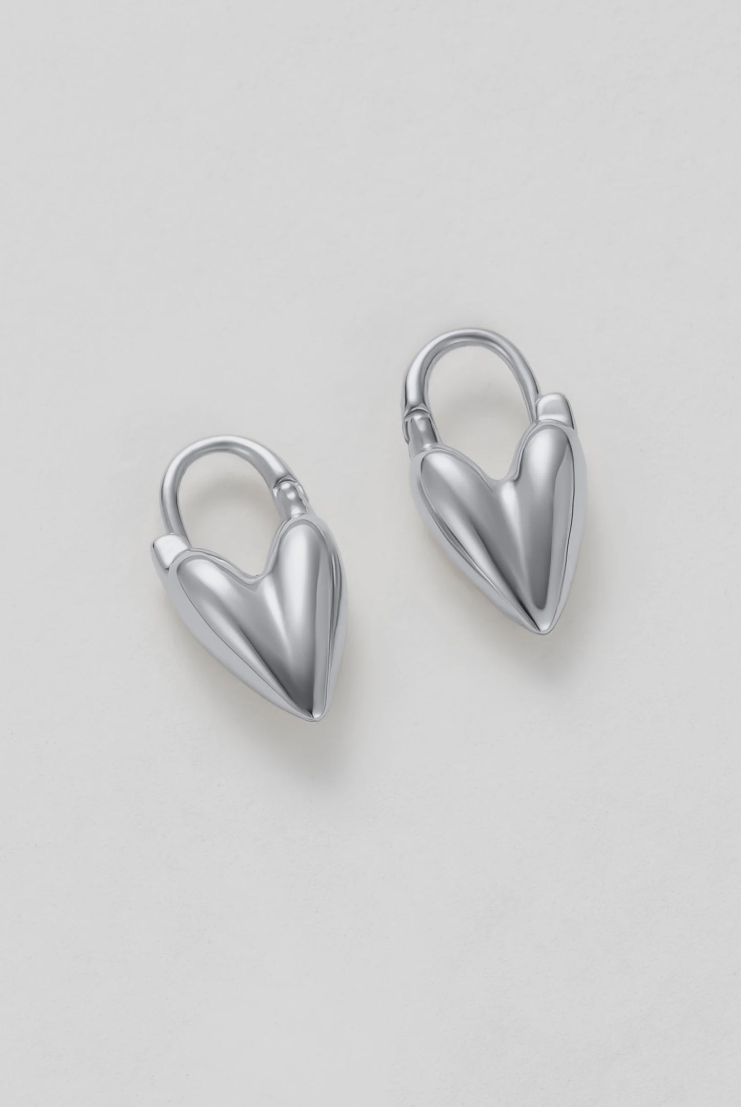 Zafino Jess Heart Hoop Silver Earrings
