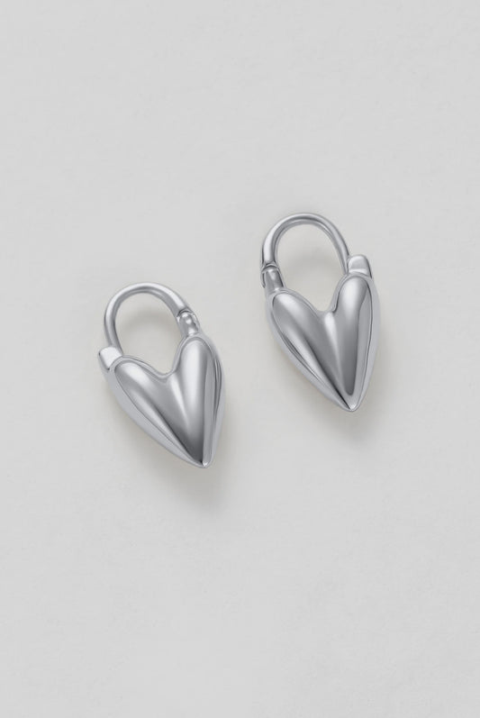 Zafino Jess Heart Hoop Silver Earrings