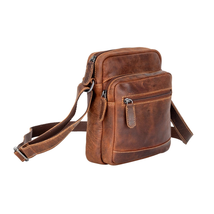 Greenwood Leather Vintage Messenger Bag - Dalton - Sandal