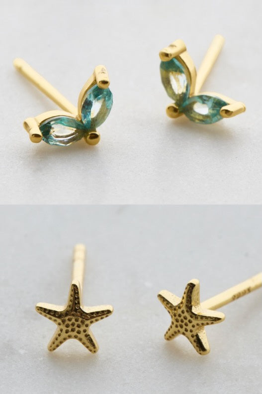 Zafino Double Blue Starfish Stud Set