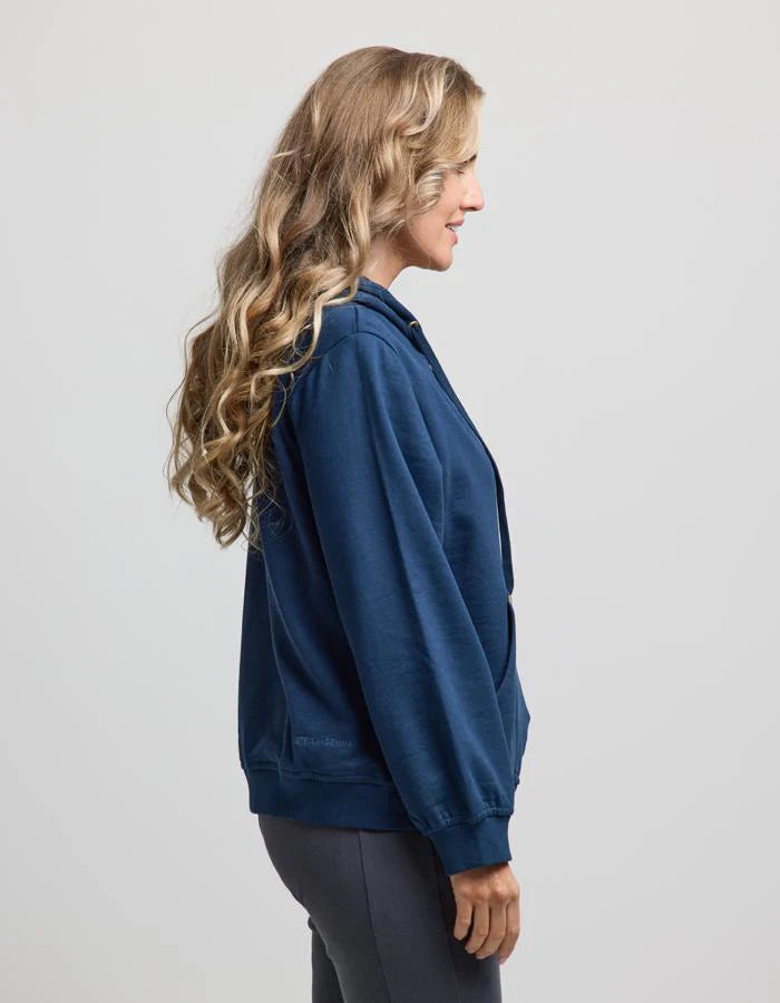 Stella + Gemma Hoodie Navy Equine Bloom