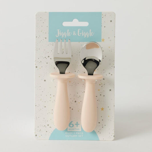 Jiggle & Giggle Riley 2pc Cutlery Set - Peach