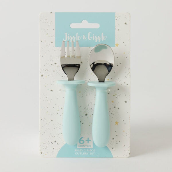 Jiggle & Giggle Riley 2pc Cutlery Set - Blue