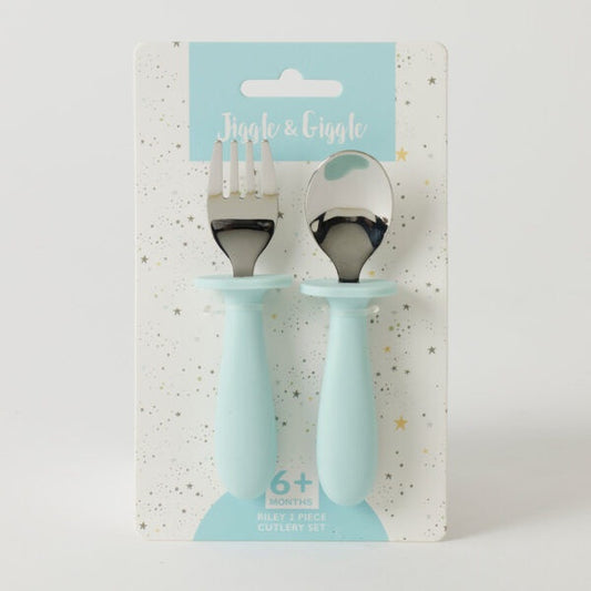 Jiggle & Giggle Riley 2pc Cutlery Set - Blue