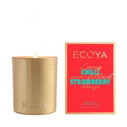 Ecoya Chilli Strawberry Holiday Collection Goldie Candle 460g