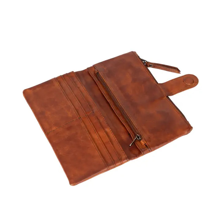 Greenwood Leather Katie Wallet - Cognac
