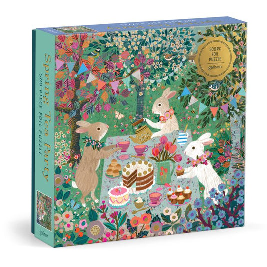 Galison Spring Tea Party 500pc Foil Puzzle