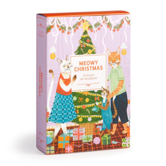Galison Meowy Christmas 12 Days Of Puzzles 500 Piece